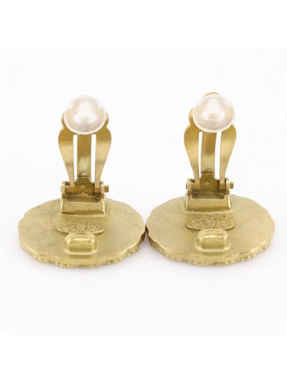 Chanel CC Logo Vintage Gold Plated 95P Earrings